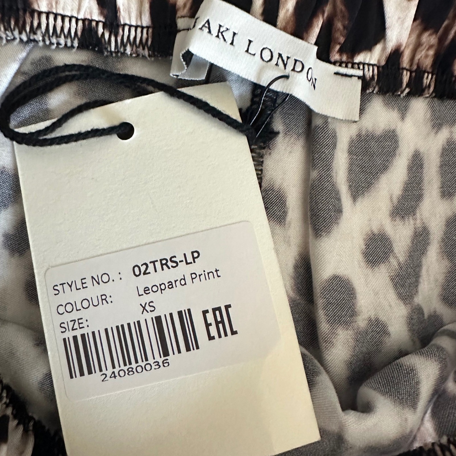 Nwt Jaki London Helena Elastic Waist Satin Trousers Leopard Print Xs — image 6 of 8